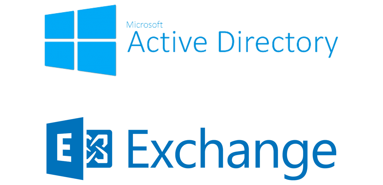 Microsoft Active Directory und Microsoft Exchange Logos